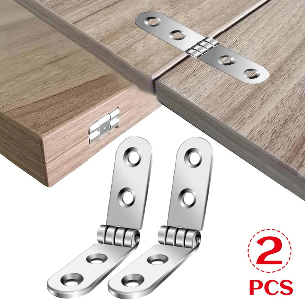 2pcs Hinge Flap Screw-On Hinges Iron 180° Folding Flap Hinge Self-supporting Folding Table Cabinet Door Hinge For Cabinet Drawer