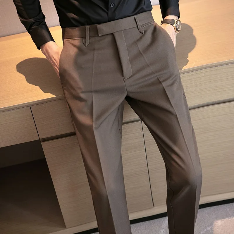 Elegant British Style Men\'s Suit Pants Business Casual Suit Pants Summer Commuting Office Leisure Pants Social Men\'s Clothing