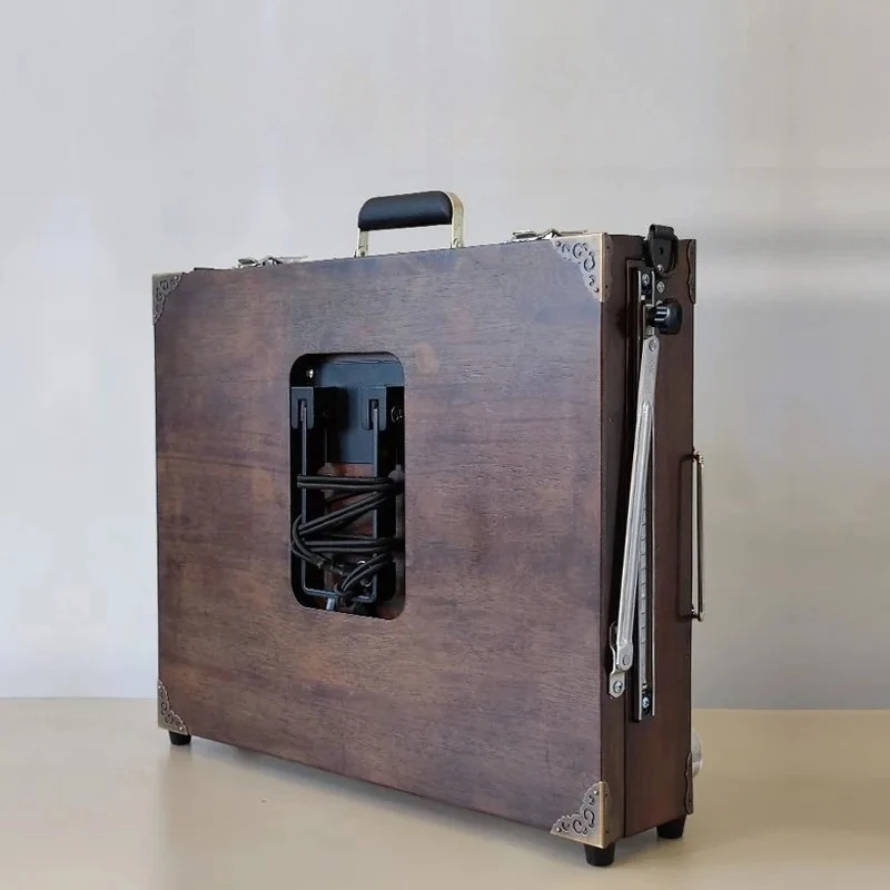 

Коробка для масляной живописи, двойной крючок, деревянный размер, складная регулируемая выдвижная сосна, уличная палитра для рисования из цельного дерева