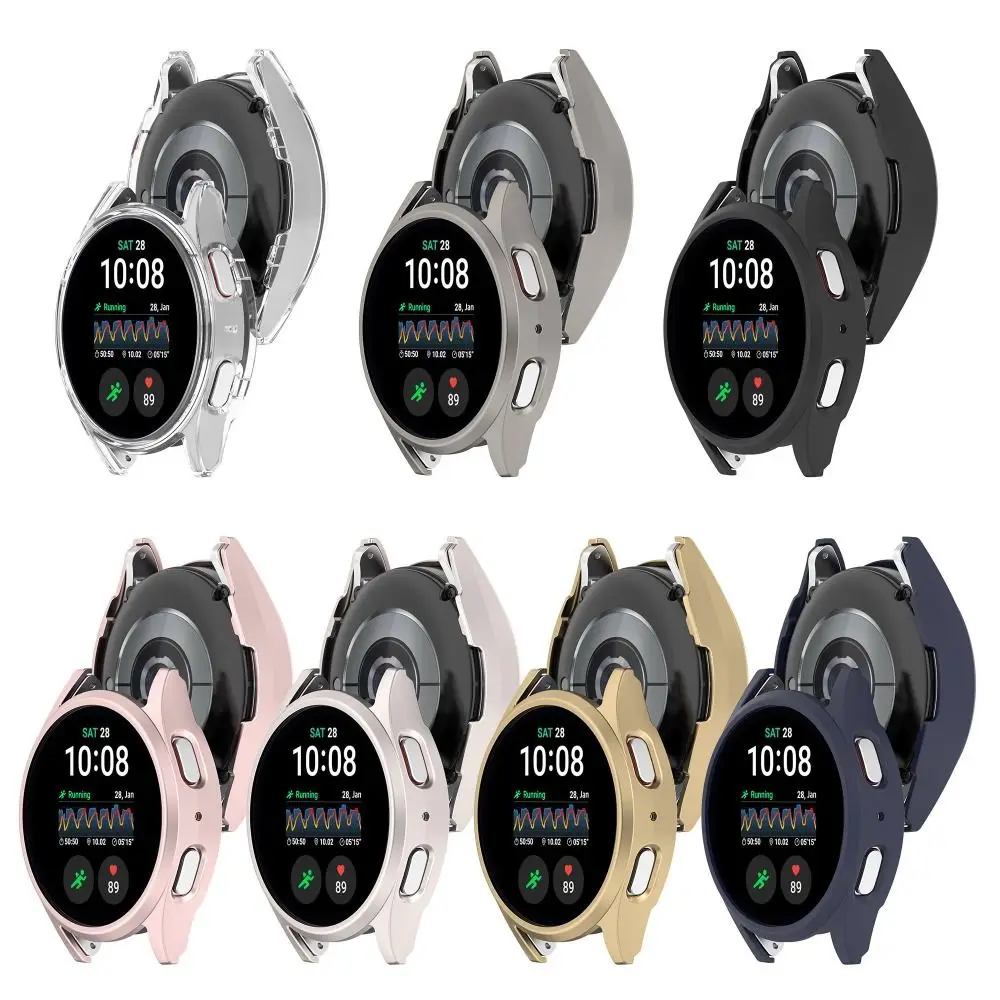 Zderzak PC Shell odporna na zarysowania twarda obudowa ochraniacz ekranu akcesoria etui na inteligentny zegarek pokrywa dla Samsung Galaxy Watch 7 40/44mm