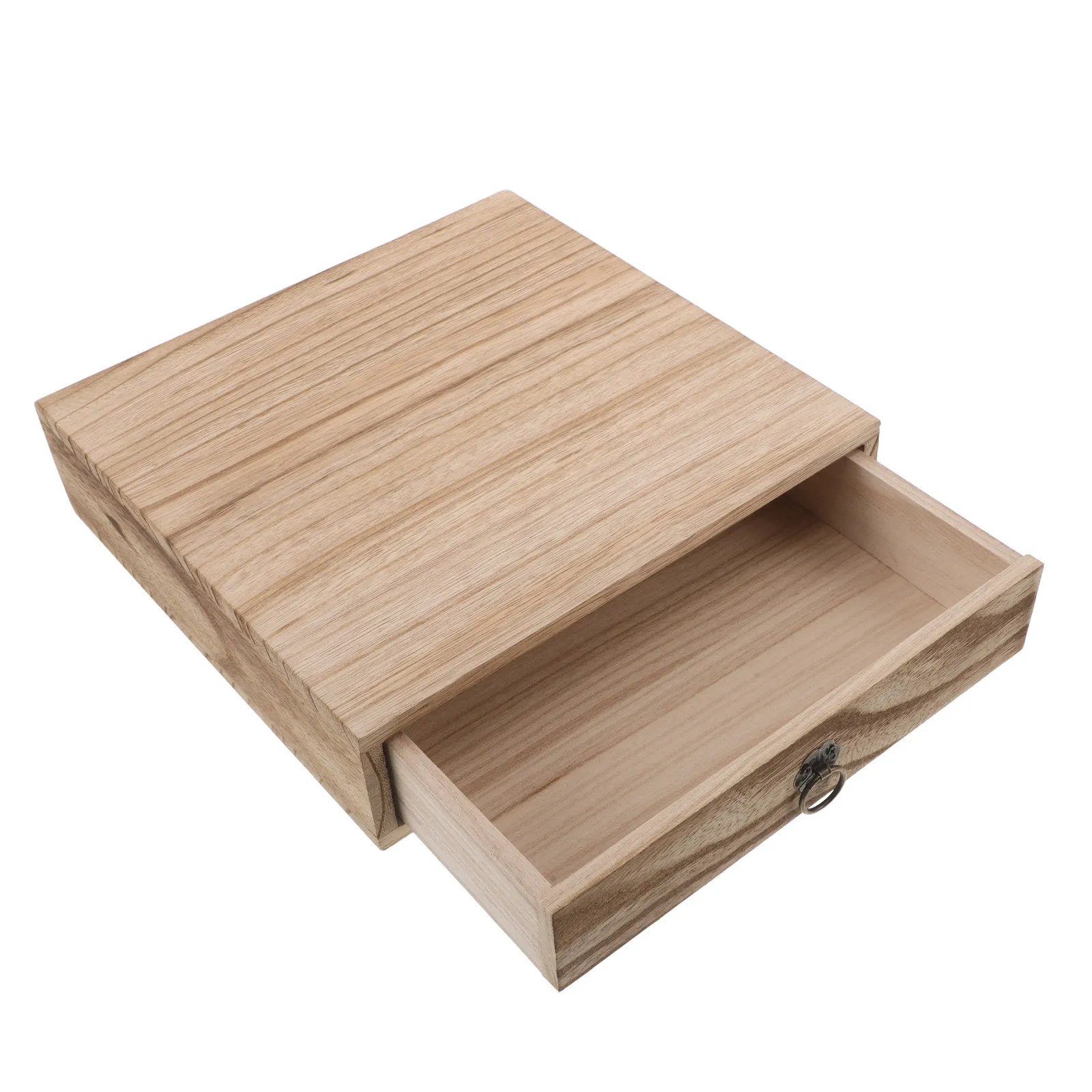 Retro Wood Storage Box Solid Wood Drawer Style Desk Organizer Desktop Vintage Storage Box for Office Supplies Stationery Home