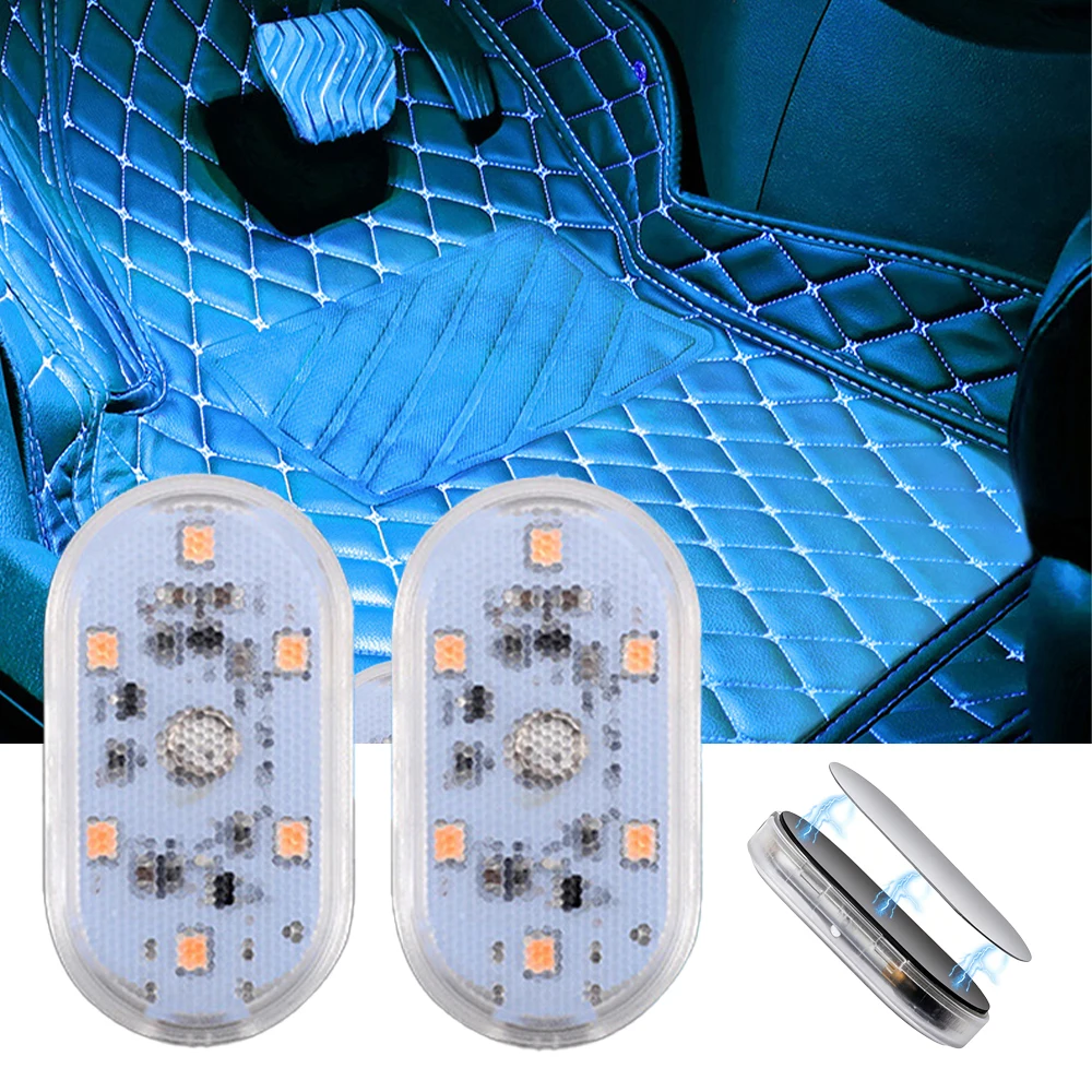 Wireless USB LED Car Foot Well Atmosphere Light Breath Sensing Interior Decor Lamp Auto Retrofit Light