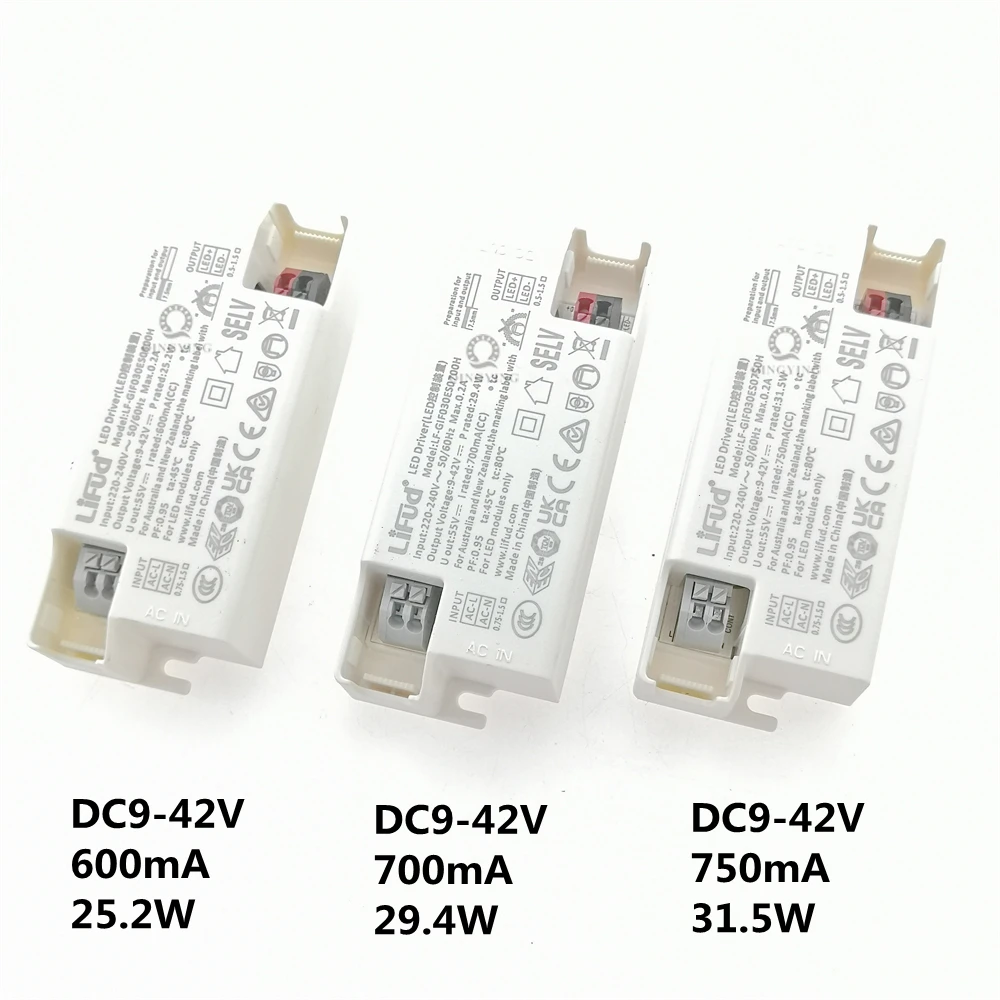 Imagem -02 - Transformador de Iluminação Lifud Driver de Led 220v Dc942v 25w-40w Lf-mercadoria 600ma 700ma 750ma 800ma 850ma 900ma 900ma 1000ma 1050ma