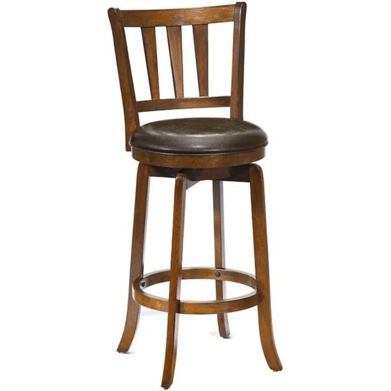 

Presque Isle Wood Bar Height Swivel Stool, 19"D x 17.5"W x 43.5"H, Aged Gray