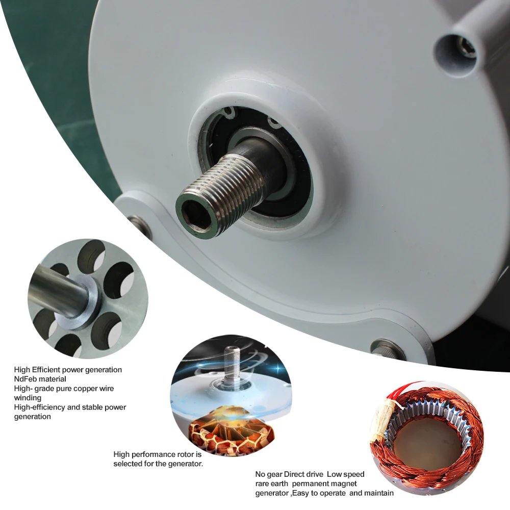 DIDITO 300 واط منخفضة السرعة بدون تروس مولد مغناطيسي دائم المولد 12 فولت/24 فولت/48 فولت خيارات جهد الإخراج مولد الطاقة المتجددة #4