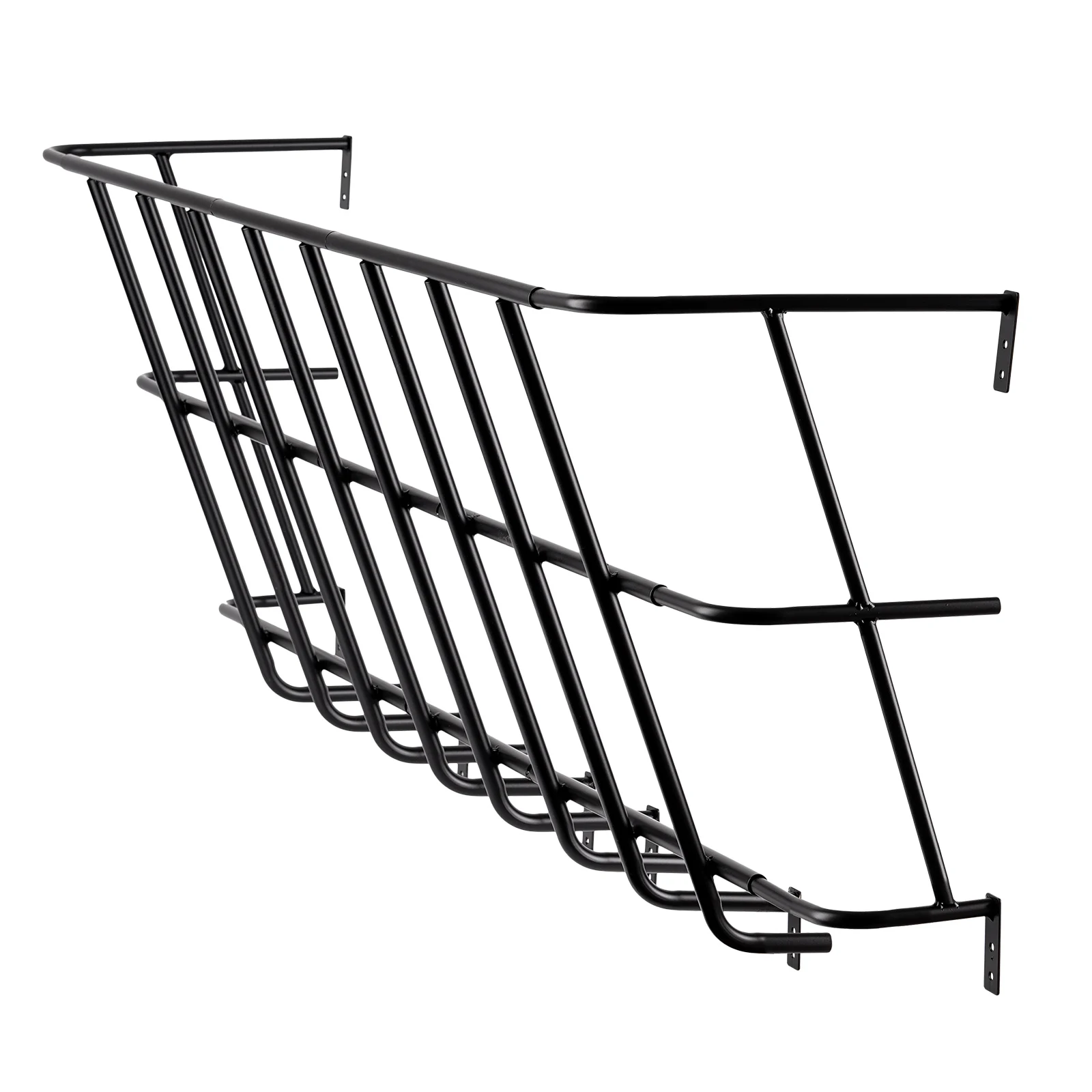 

Black Stainless Steel Tube Hay Feeder Wall Hanging Cattle Horse Sheep Grass Trough