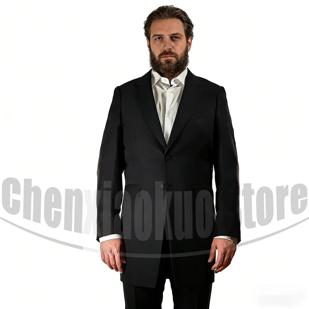 

Men's Suit 2 Piece Chic Single Breasted Peak Lapel Outfit Elegant Slim Wedding Party Office Business Casual Formal Tuxedo