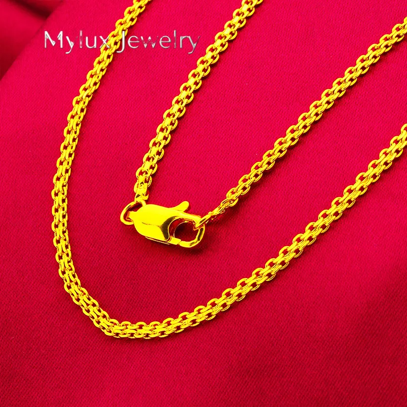 

Mylux Jewelry Double-Row Women's Fashion Necklace 45cm 60cm 24K Gold AU999 - 24K/AU999 pure gold, trendy double-row, 45cm daily/