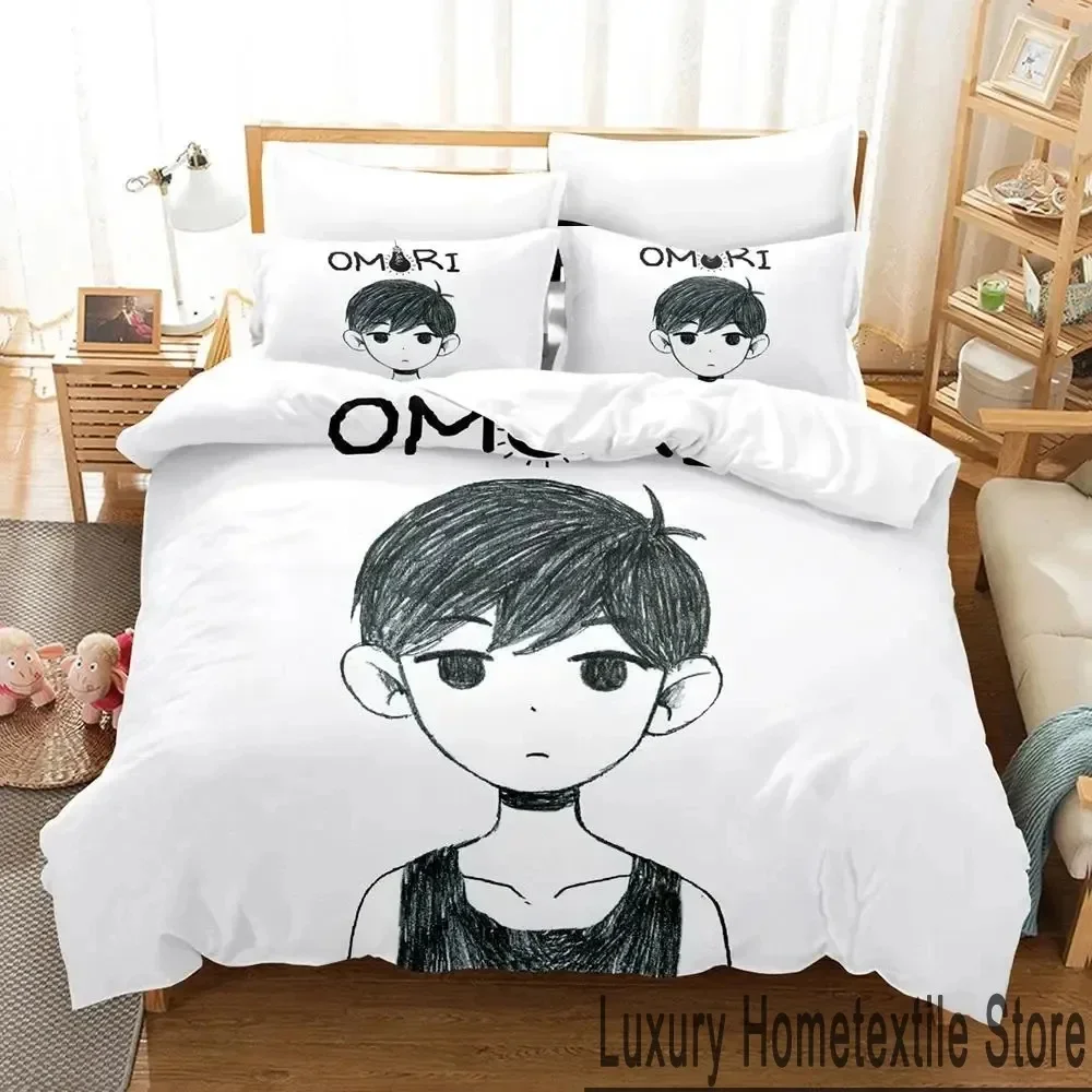 3D Print Anime Omori Bedding Set Boys Girls Twin Queen King Size Duvet Cover Pillowcase Bed boys Adult Home Textileextile