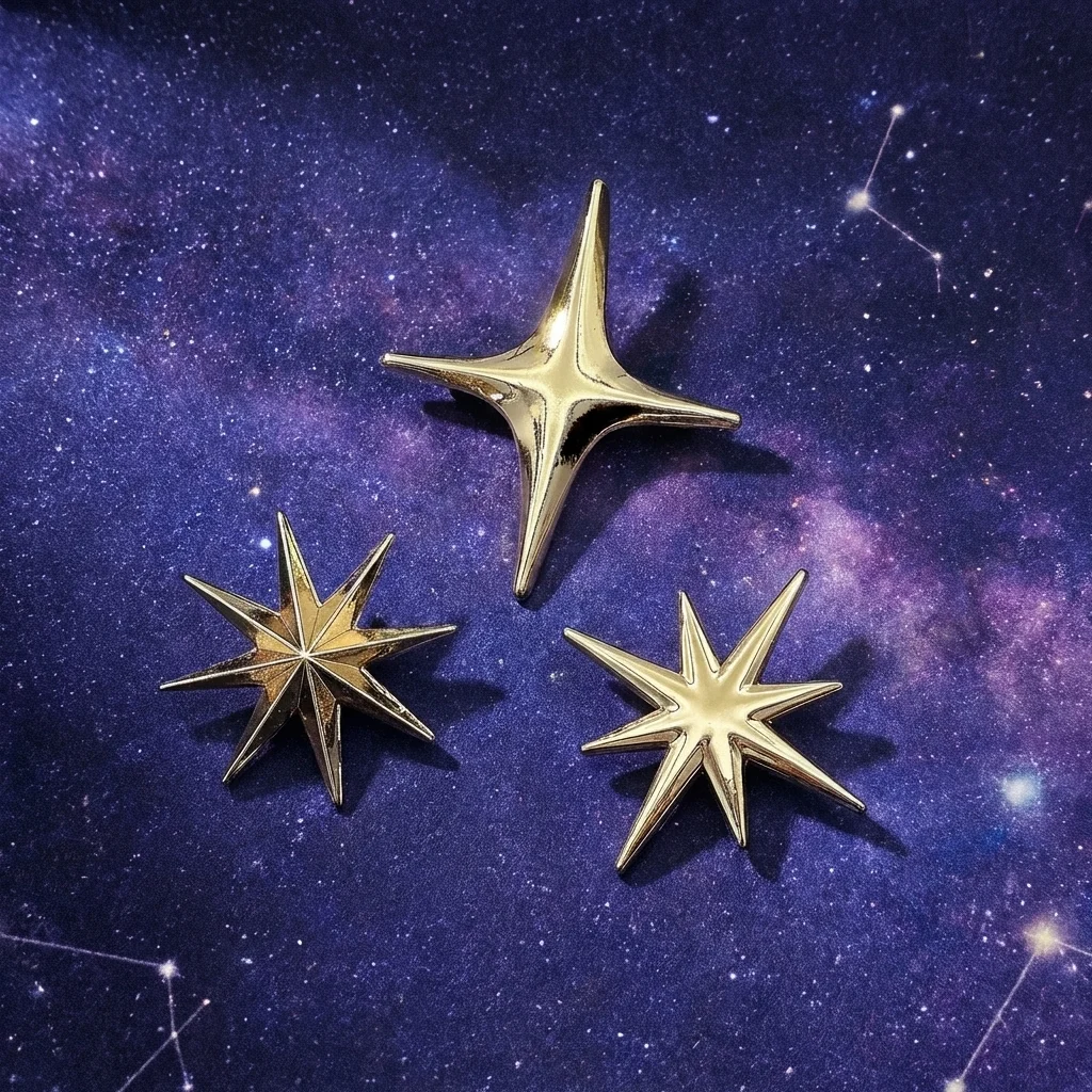 Classic Glossy Eight Pointed Star Brooches for Women Unisex Cross Star Pins Office Party Friend New Gifts Jewelry Accessories