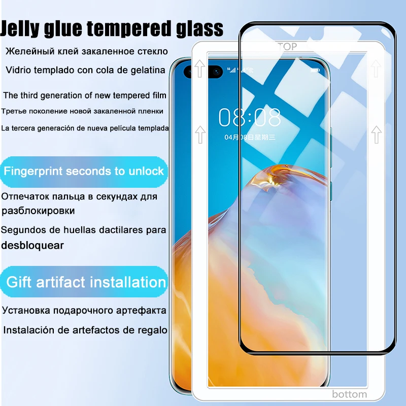 Full Cover All Glue Curved Tempered Glass For Huawei P30 Pro P40 P50 Plus Screen Protector Mate 30 20 40 Pro RS Film Accessories