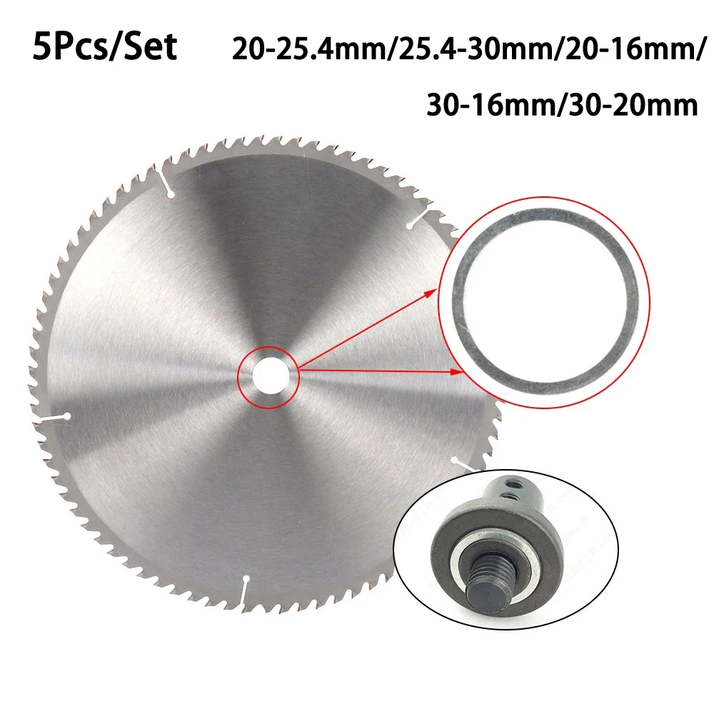 5pcs Circular Saw Blade Adapter Rings Metal Reduction Conversion Bushing Kit For Grinder And Saw 16mm To 30mm