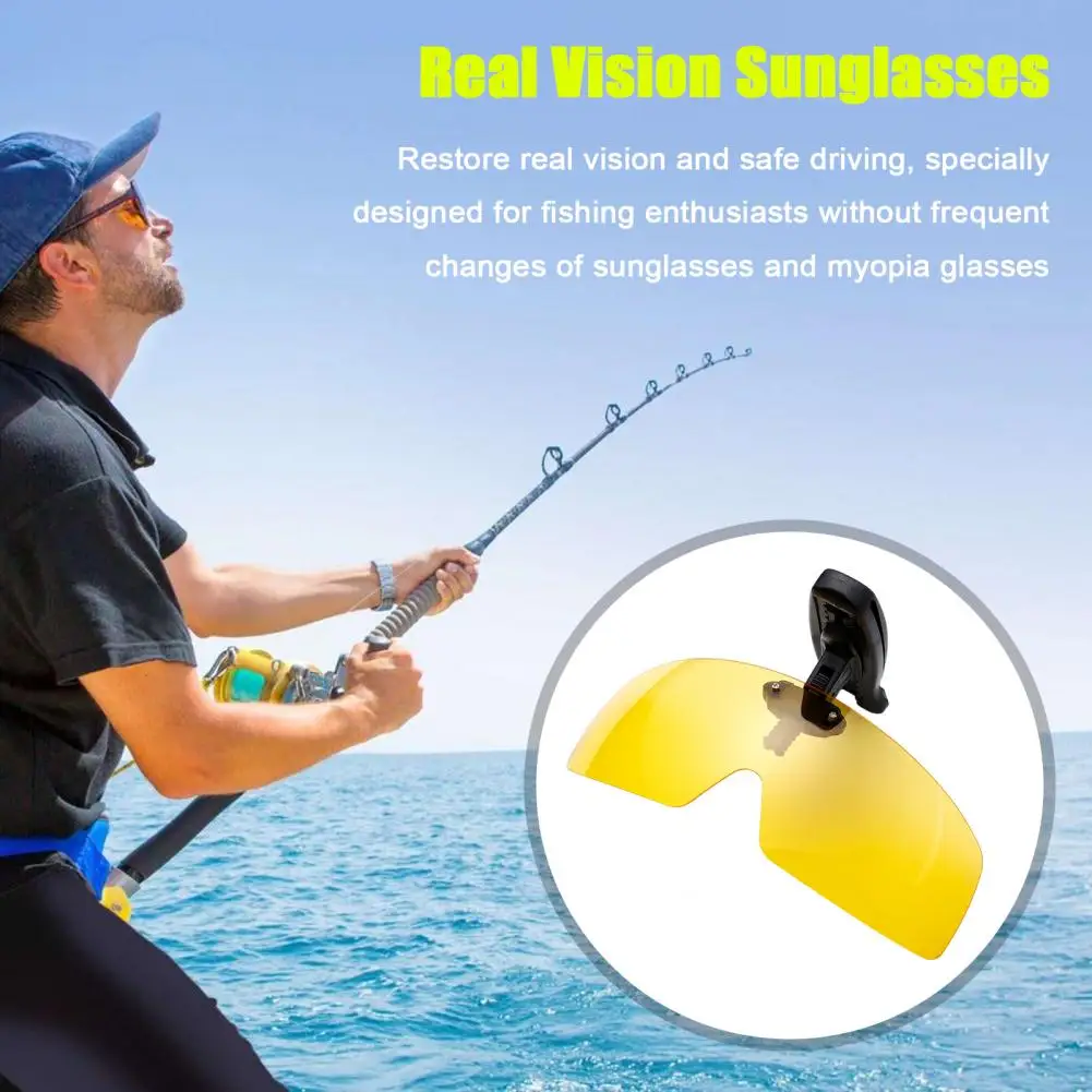 

Polarized Clip Sunglasses Frameless Flip Up One Piece Shield Lens UV Protection Glasses For Fishing Cycling Running Climbing