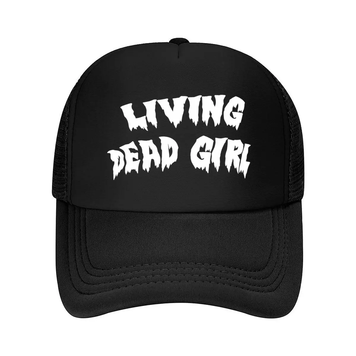 Living Dead Girl Gothic Horror Text Design Mesh Baseball Cap Hip Hop
