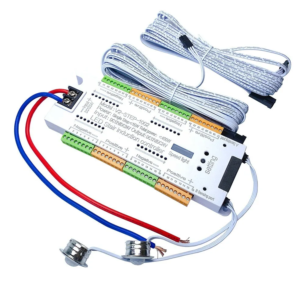 Controller per luce per scale Controller per sensore di movimento a LED DC12 24V 32 canali Dimmer per luce notturna PIR per interni per scale