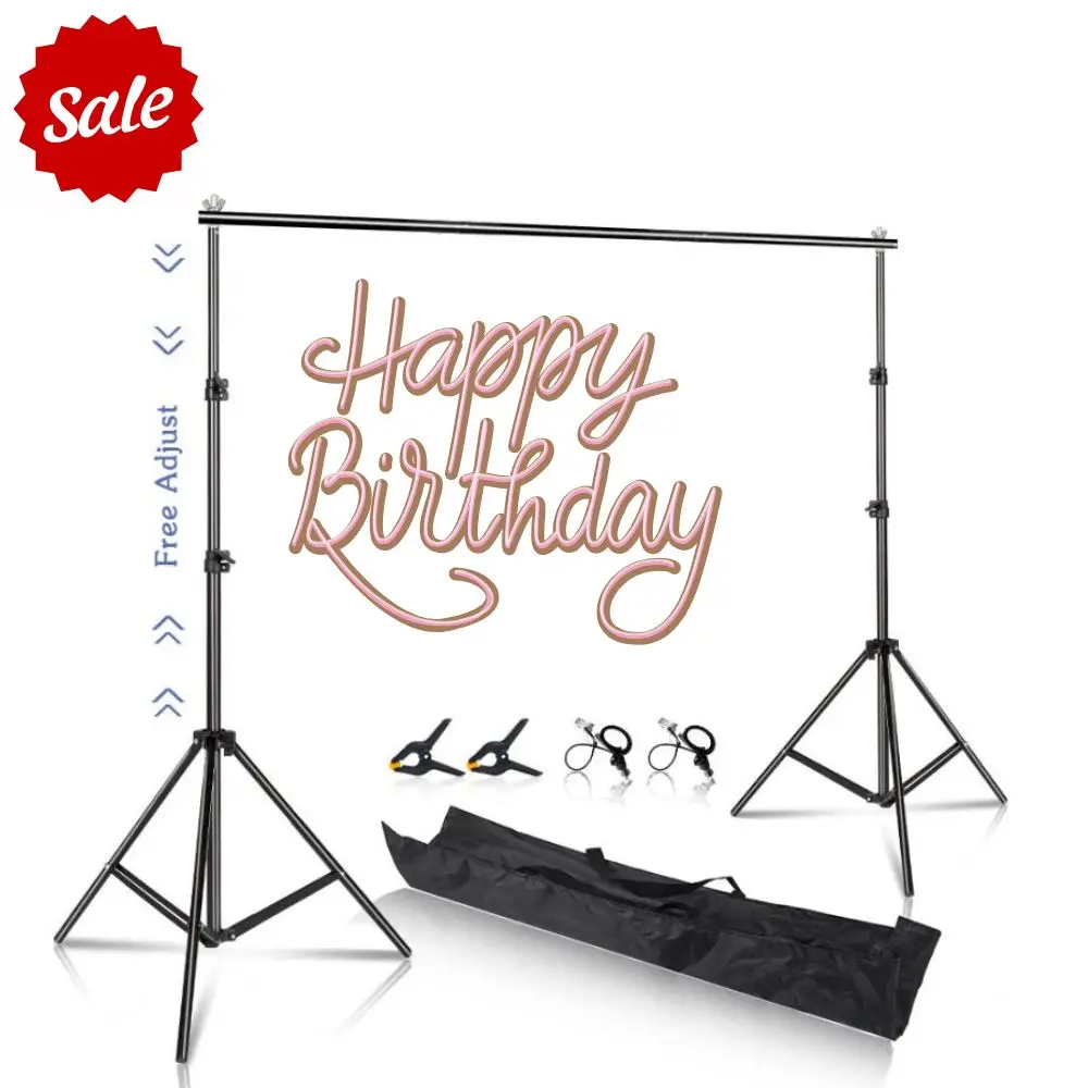 SH 2.6x3M/8.5x10ft Photo Frame Studio Backdrop Background Stand, Adjustable Telescopic Background Support System with Carry Bag