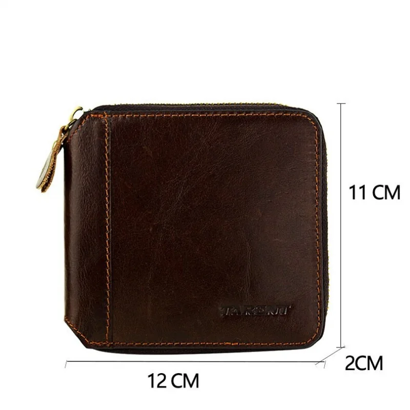 New Men's Multifunctional Cowhide Wallet Accordion Card Holder Purse Unisex Genuine Leather Coin Moneybag