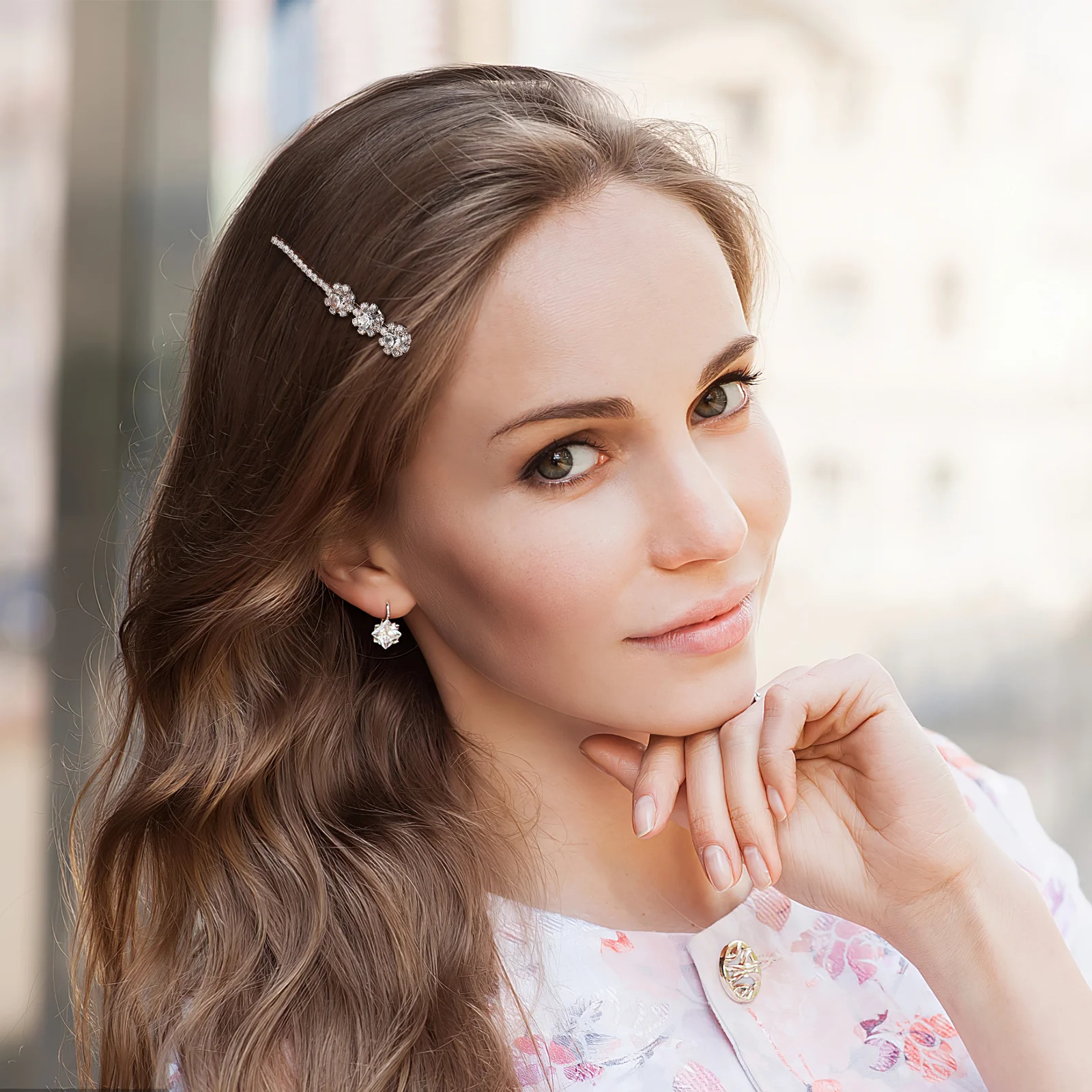 

8Pcs Rhinestones Bobby Clips Hairpins for Women Girls Wedding Party Hair Accessories Thick Hair Styling Curls Bang Clips