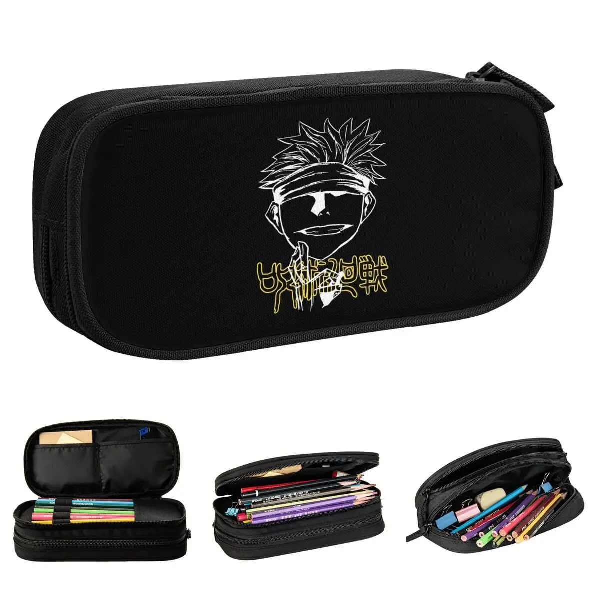 Satoru Gojou Jujutsu Kaisen Fanart Pencil Case Cute Pen Bag Student Large Storage School Supplies Gifts Pencil Pouch