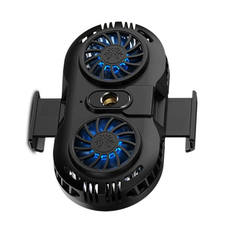 Dropship Double Fan Cellphone Radiator Efficient Semiconductor Cooling Fan Innovative Smartphone Cooling Fan Rapid Cooling Fan
