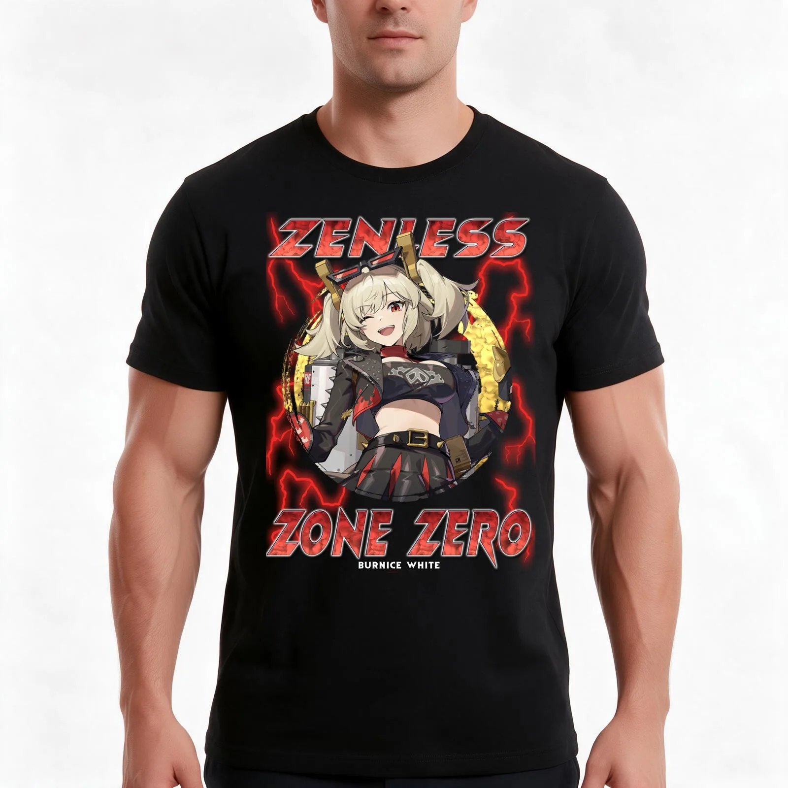 Zenless Zone Zero - Burnice White T-Shirt, Summer Casual Cotton Tee, Oversized Streetwear Tops, Vintage Graphic Print