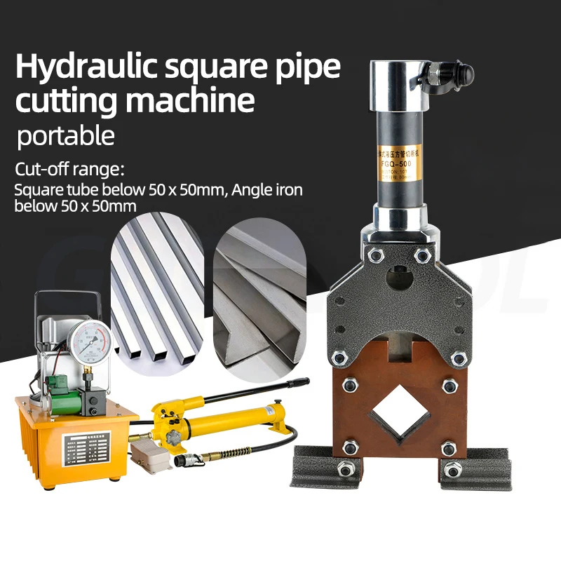 10T Hydraulic Square Pipe Cutting Machine 50*50mm Angle Steel Cutter Electric Hydraulic Angle Iron Cutting Machine Portable