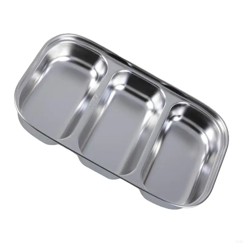 F19B Durable 304 Stainless Steel Separators Tray for Functional Dining Needs, Perfect for Students and Office Worker