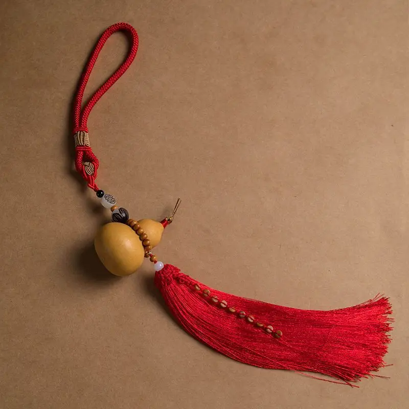 Original Gourd Good Lucky Hanging Pendant Handmade Tassels Coin Charms Rope for Phone Car Keychain Gifts