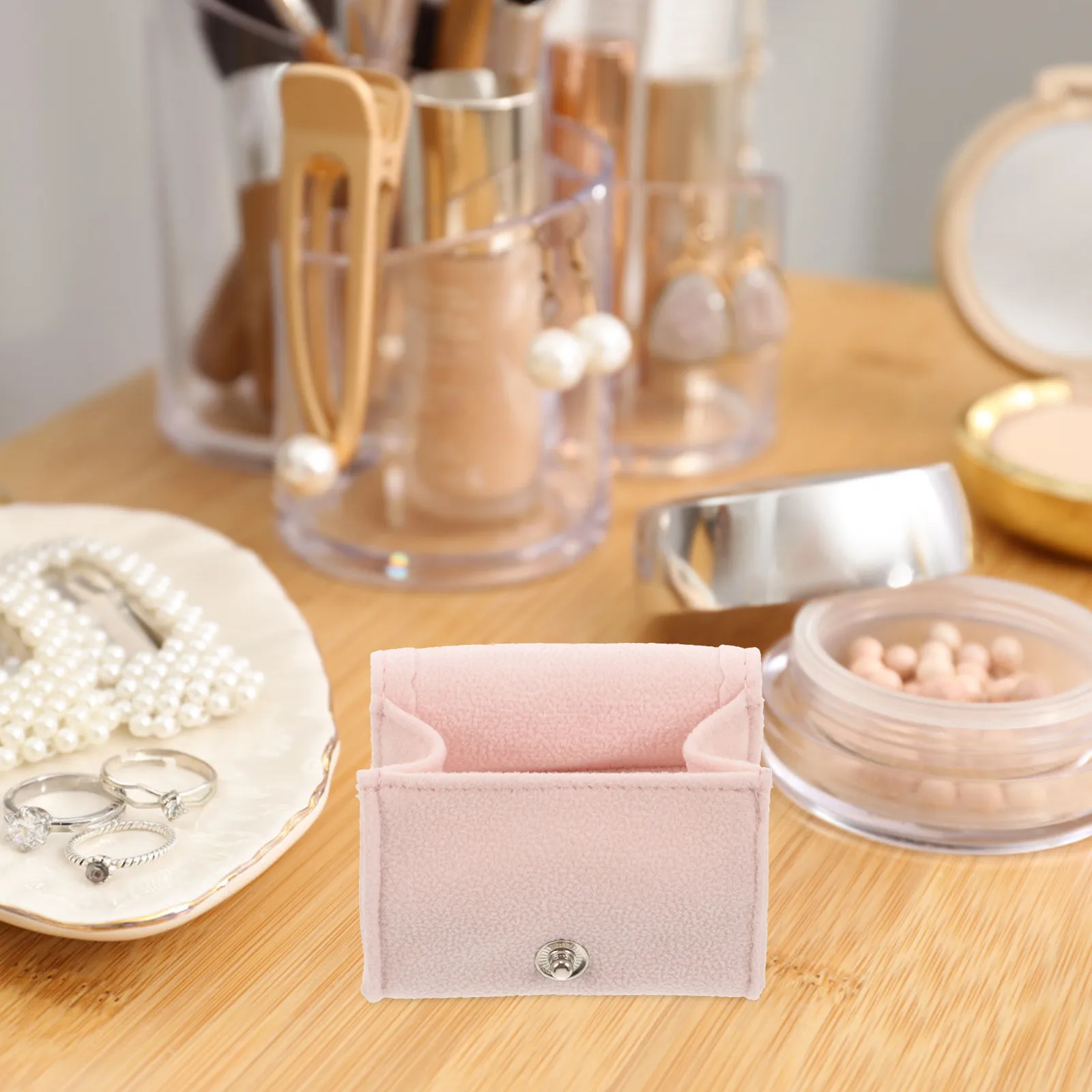 

Портативный дорожный футляр для колец из мягкого велюра, маленький чехол для хранения украшений, защитный футляр для колец для хранения ювелирных изделий на открытом воздухе