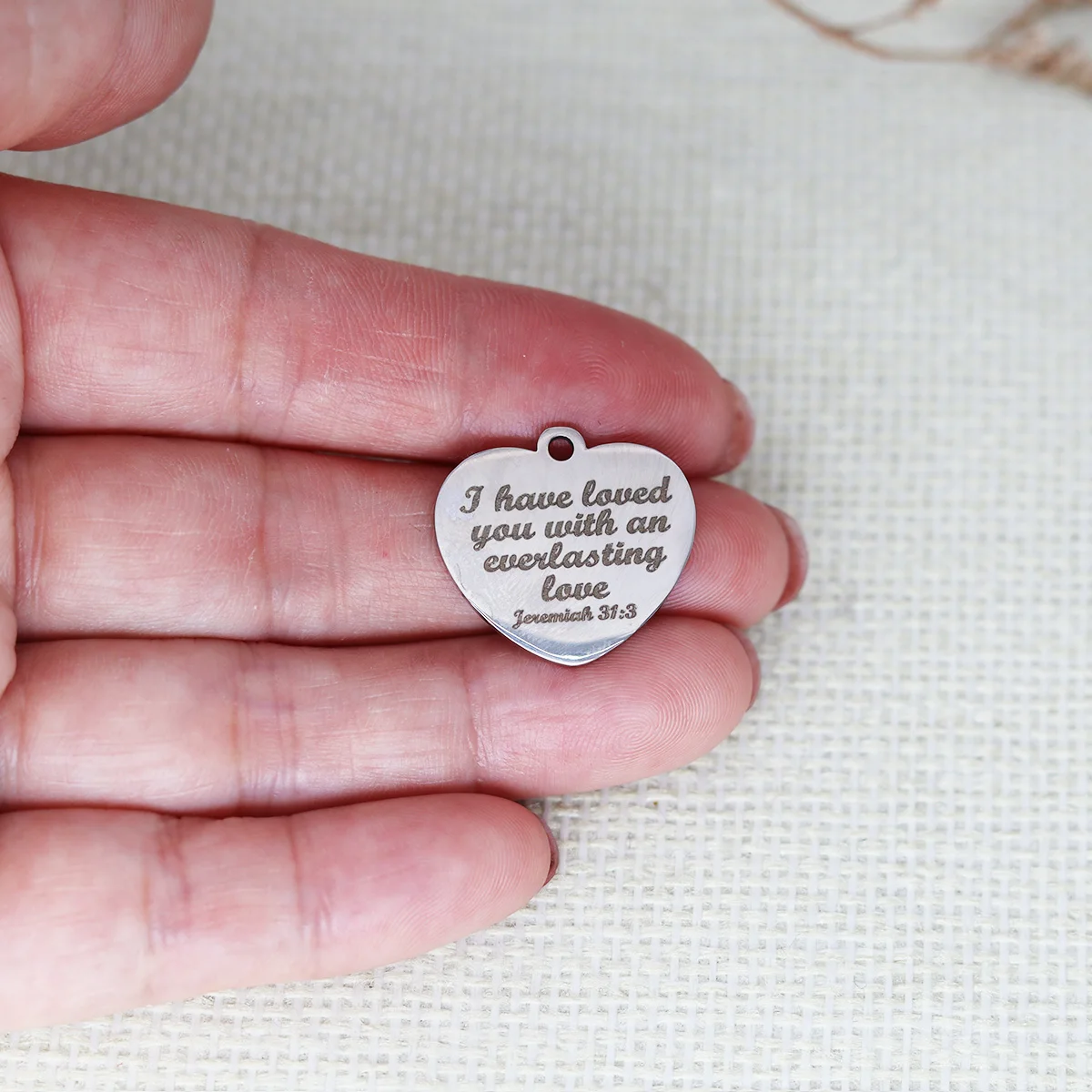 3 قطعة/الوحدة لقد أحبك مع حب دائم إرميا محفورة بالليزر من الفولاذ المقاوم للصدأ لمستلزمات صناعة المجوهرات #2