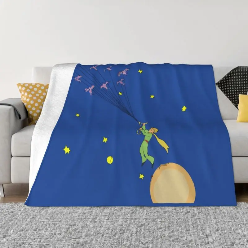 The Little Prince Fox Blanket Warm Flannel France Anime Le Petit Prince Throw Blankets for Sofa Bedspread Soft Fleece Autumn