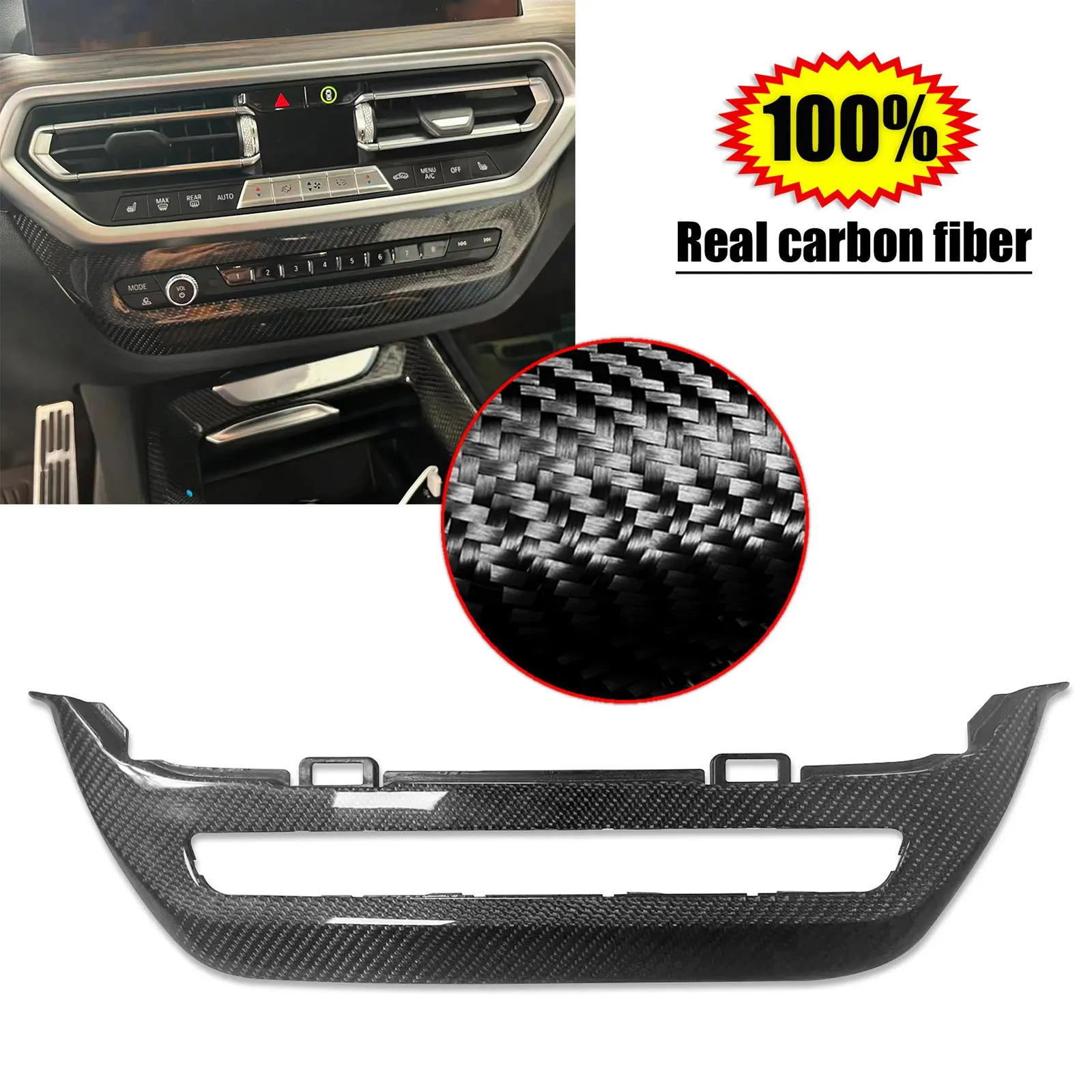 1 pcs/set Carbon Fiber Center Console CD Panel For BMW X3 X4 X3M X4M 2022-2024