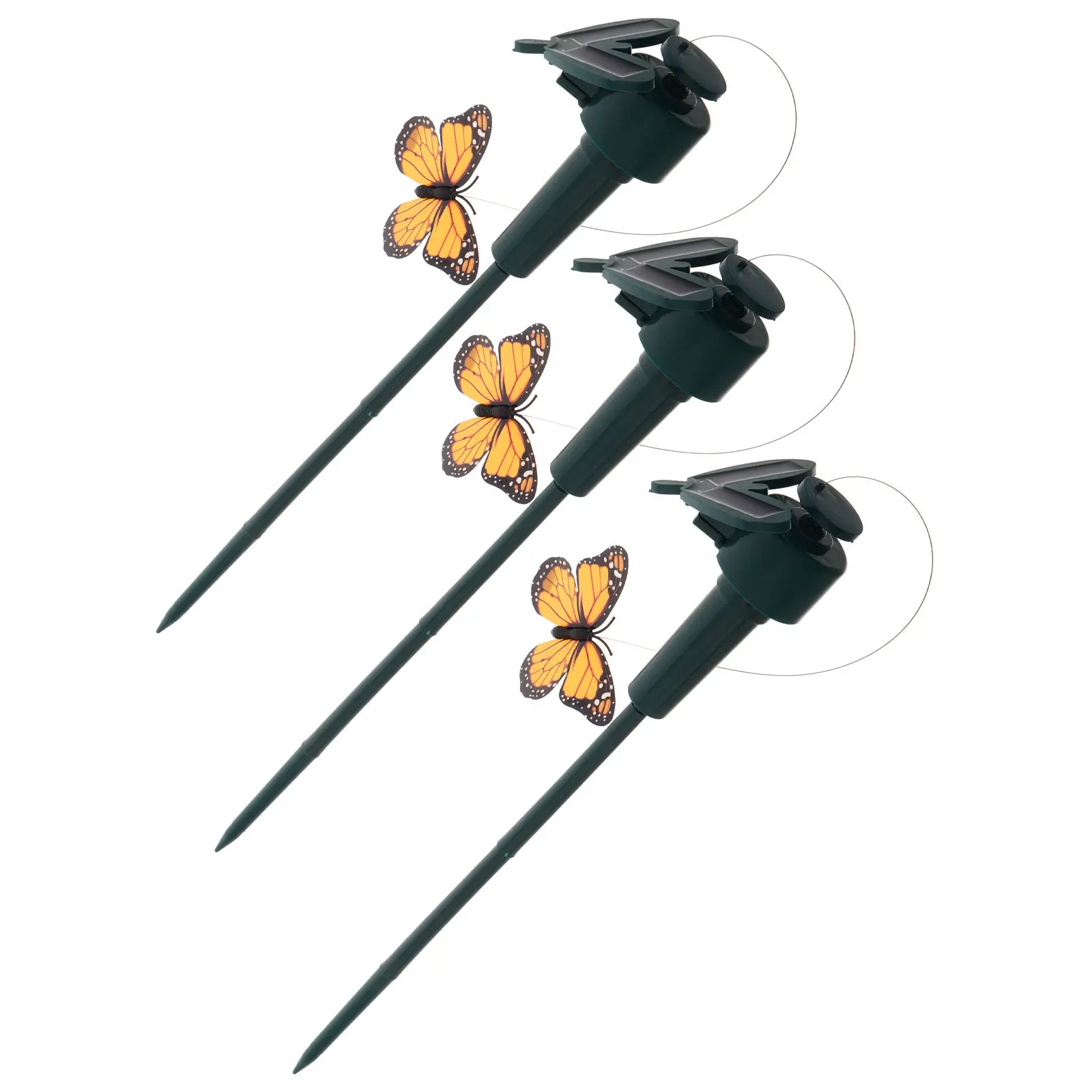 3Pcs Garden Stakes Realistic Rotating Moving Yard Ornaments Outdoor Lawn Fluttering Garden Decorations