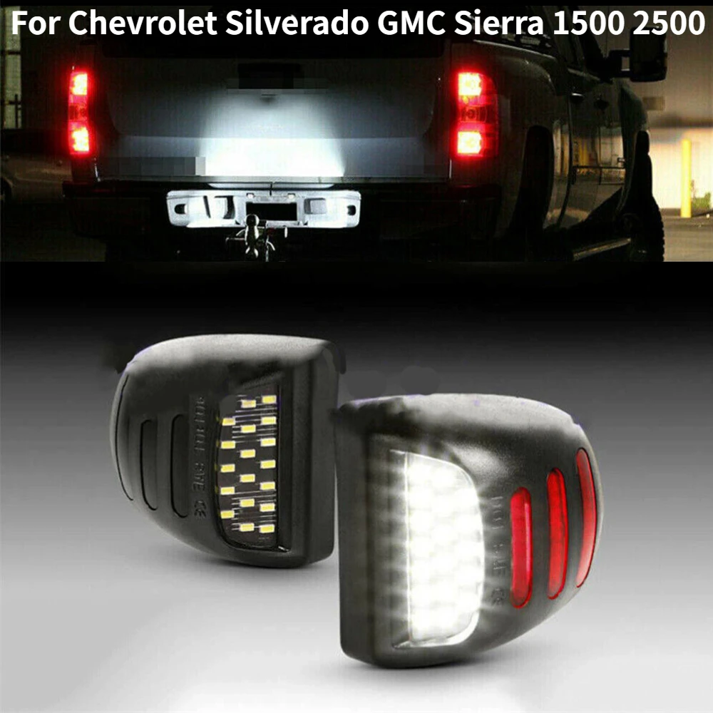 2Pcs 12V 6000K for Chevrolet Silverado Avalanche Traverse Tahoe Suburban LED Car Number License Plate Lights Lamp Auto Light