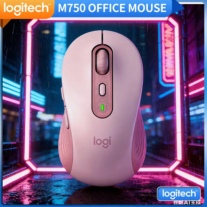 

Бесшумная беспроводная мышь M750 - 4000 DPI, мягкие накладки на кнопках, двойное подключение, 24 месяца автономной работы, готова к использованию дома и в офисе