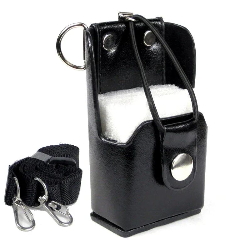 Hard Leather Case Carry Bag Holster with Belt Clip for Motorola GP328 Plus GP388 GP344 GP638+ Mag One A8 Radio Walkie Talkie