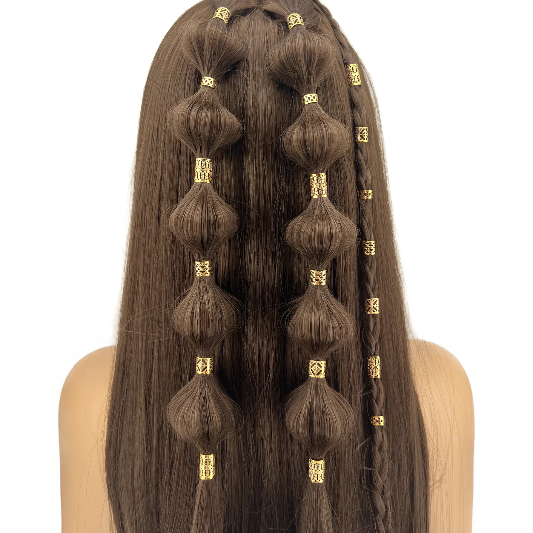 

40Pcs Alloy Hair Jewelry for Braids, Multi Style Hair Cuffs Adjustable Metal Gold Braids Rings Non-Piercing Ear Clips Hair