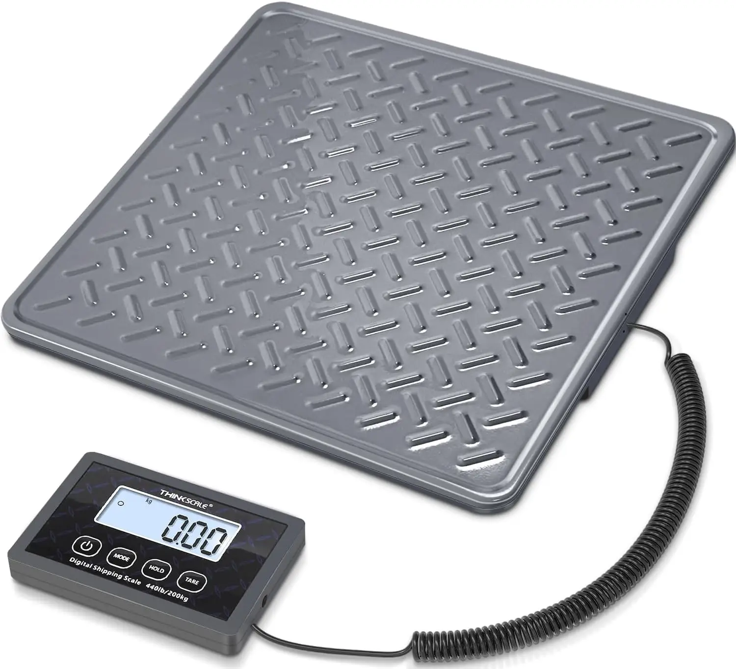 

440lb Digital Postal Scale with Hold/Tare, Steel Platform, LCD Display, Battery & AC Adapter Included