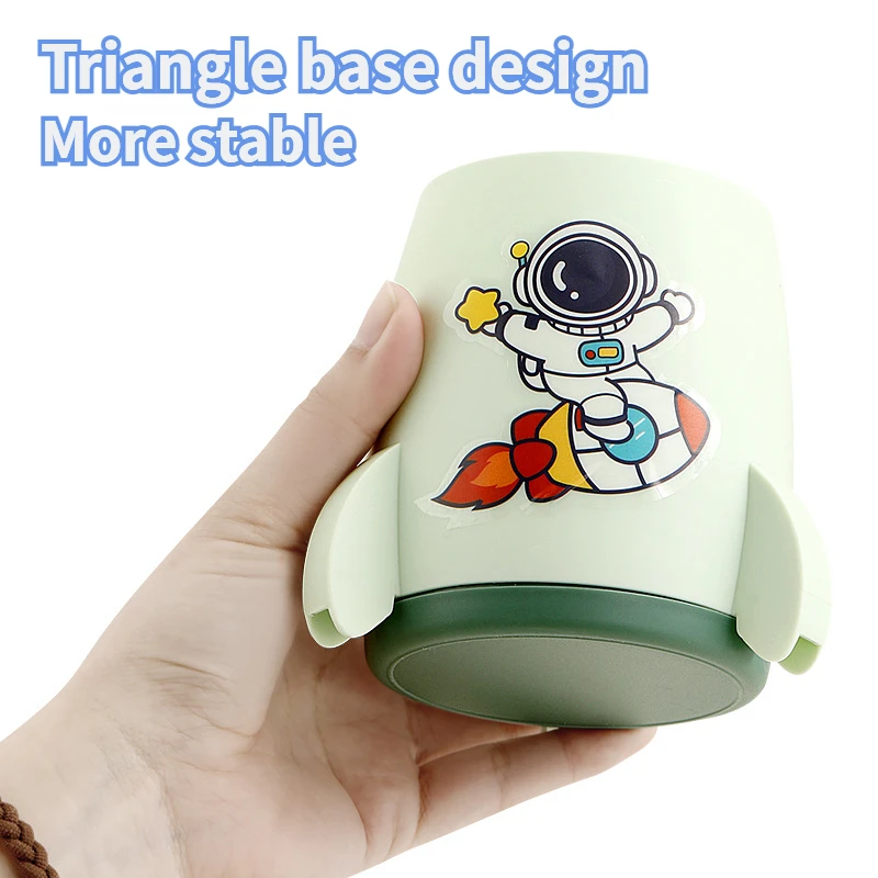 Cute Rocket shape Pen Holder with DIY sticker Multifunctional Children\'s Desktop Large Capacity Stationery Storage Box Organizer