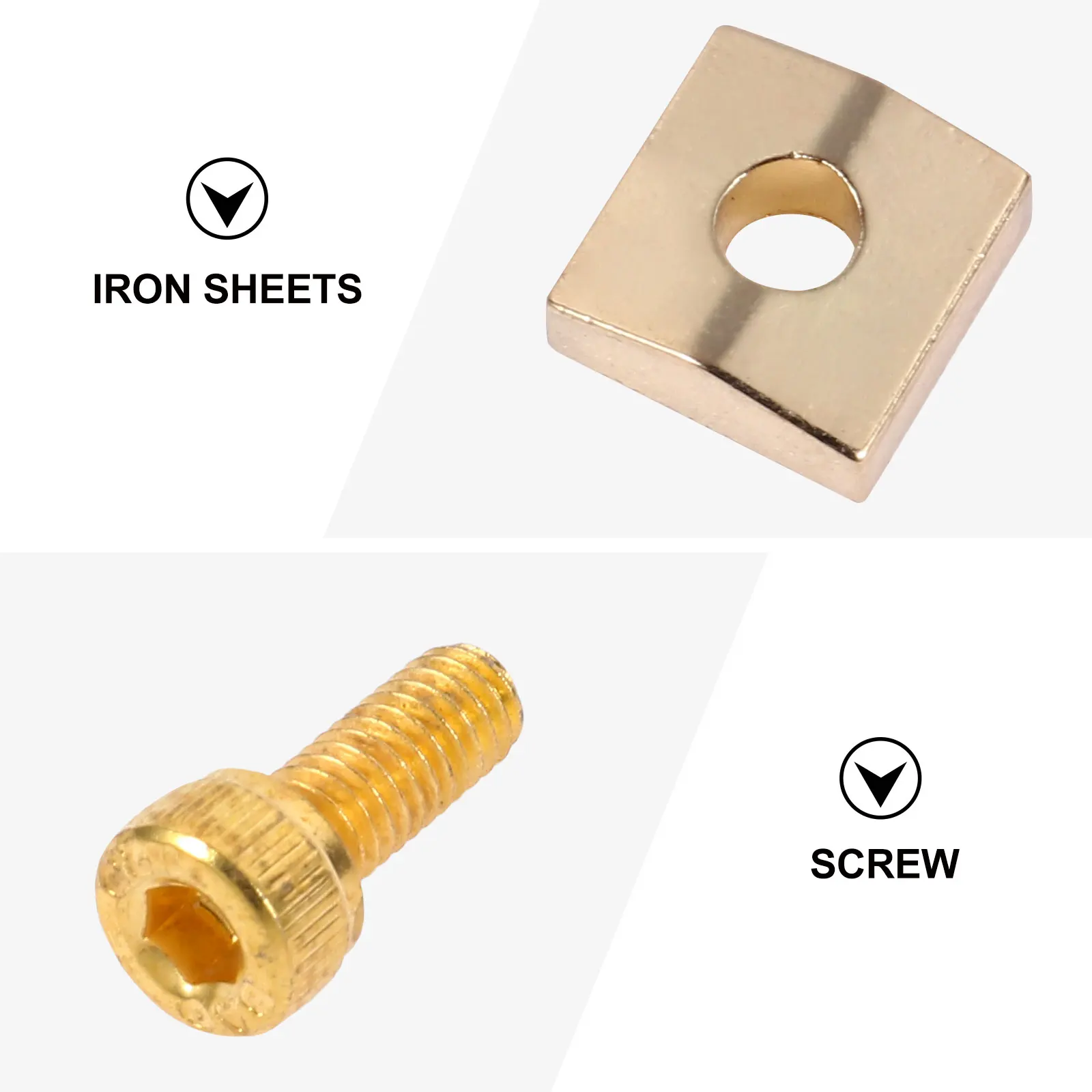 

2Sets Locking Nut Clamps Electric Guitar Tremolo Bridge Replacement Parts Iron Zinc Alloy String Locks Screws Locking Nut Blocks