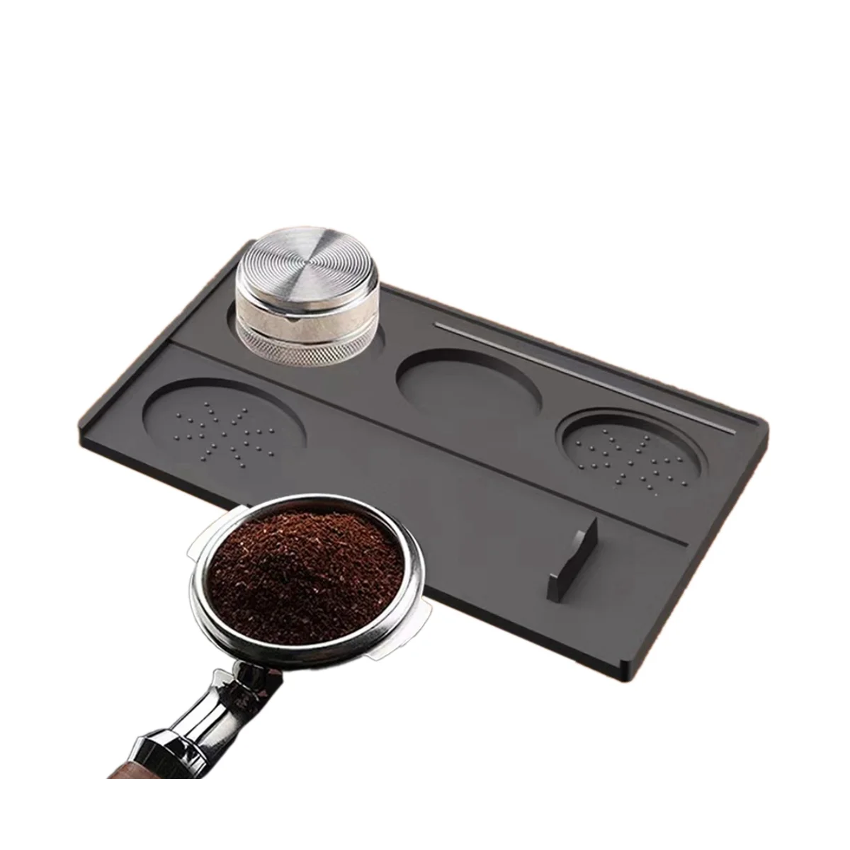حصيرة سدادة قهوة من السيليكون الإسبريسو، محطة تامب لبار أدوات باريستا، ملحقات الإسبريسو - أسود