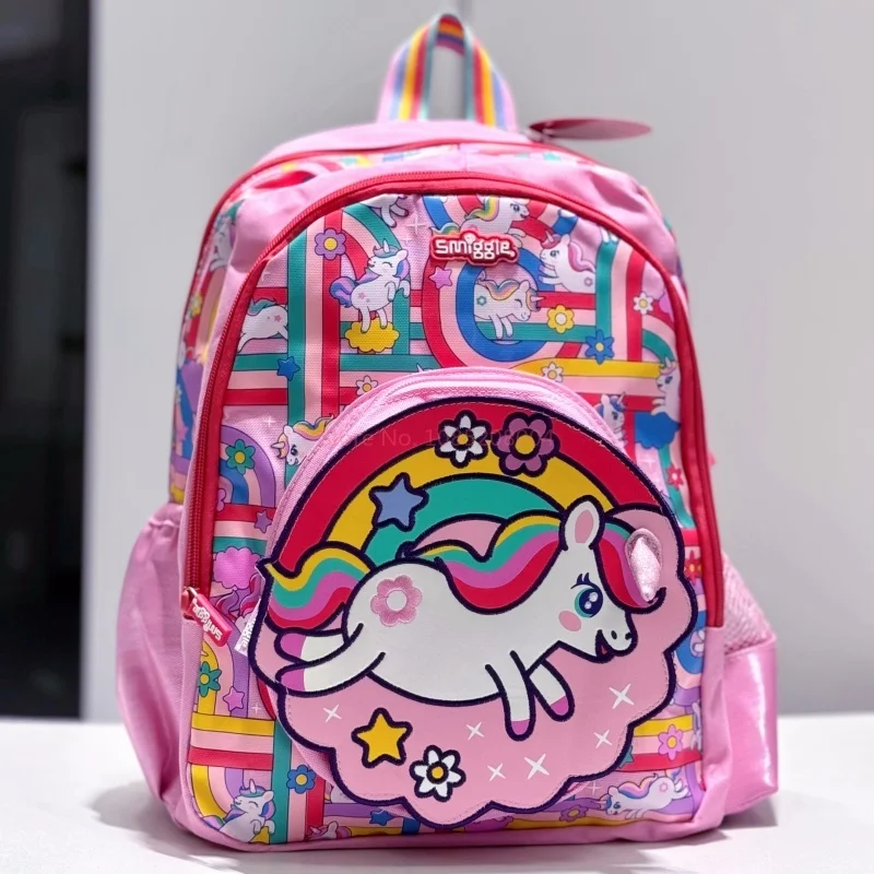

Genuine Australian Smiggle Backpack Pink Pony Medium Children'S Schoolbag Water Cup Pen Bag Backpack Set Students' Supplies Gift