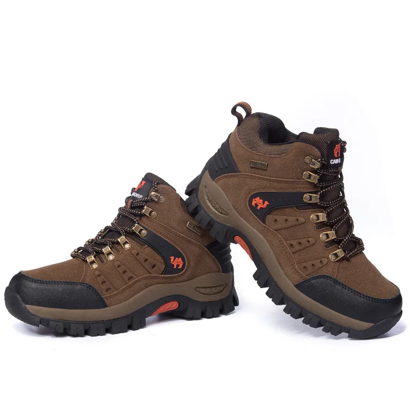 HIKEUP-Botas de caminhada acolchoadas altas para homens e mulheres, sapatos de algodão ao ar livre, botas de neve antiderrapantes, botas de trekking