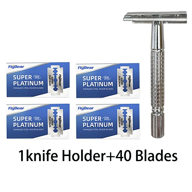 Men's Double Edge Beard Shaving Razor - Traditional Classic Safety Razor for Barber Styling Accessories Hair Grooming Kit