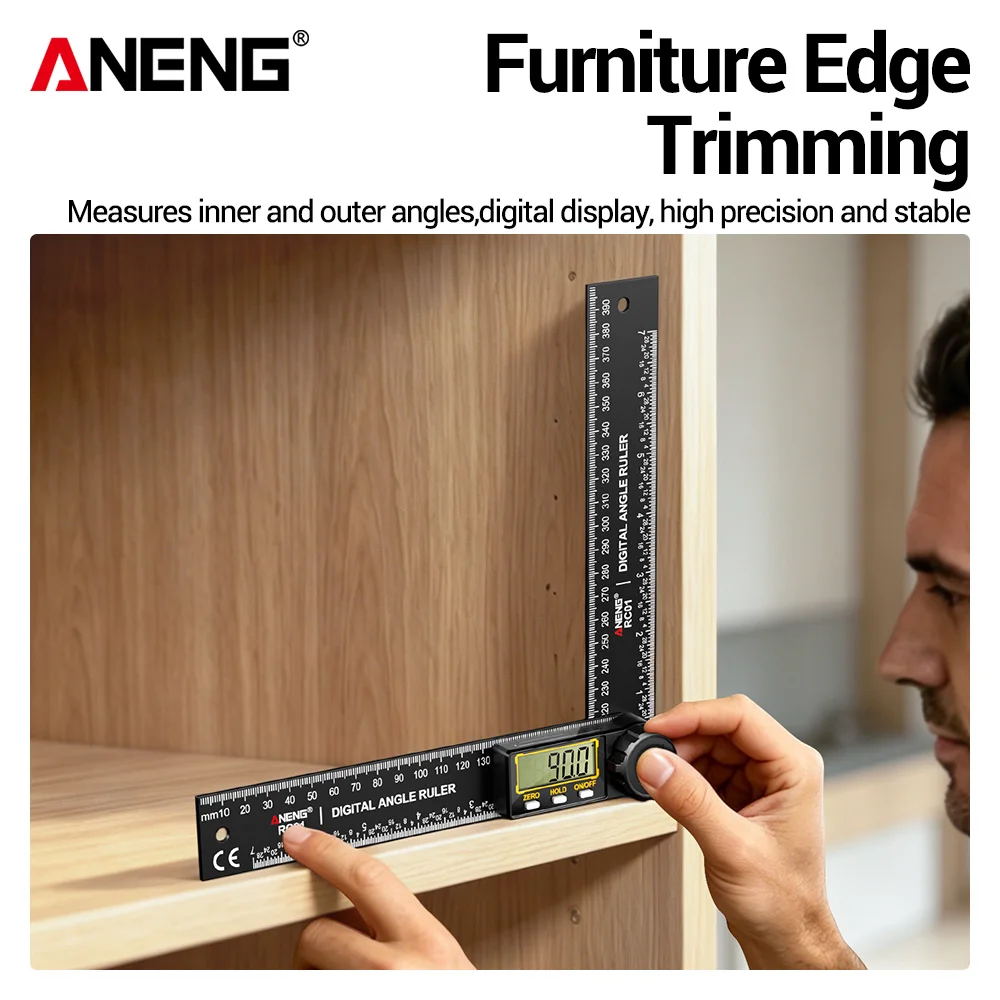 Goniometer Electronic ANENG RC01 Digital Protractor Angle Finder 0.0°~999.9° High Precision Protractor Angle Ruler Woodworking T
