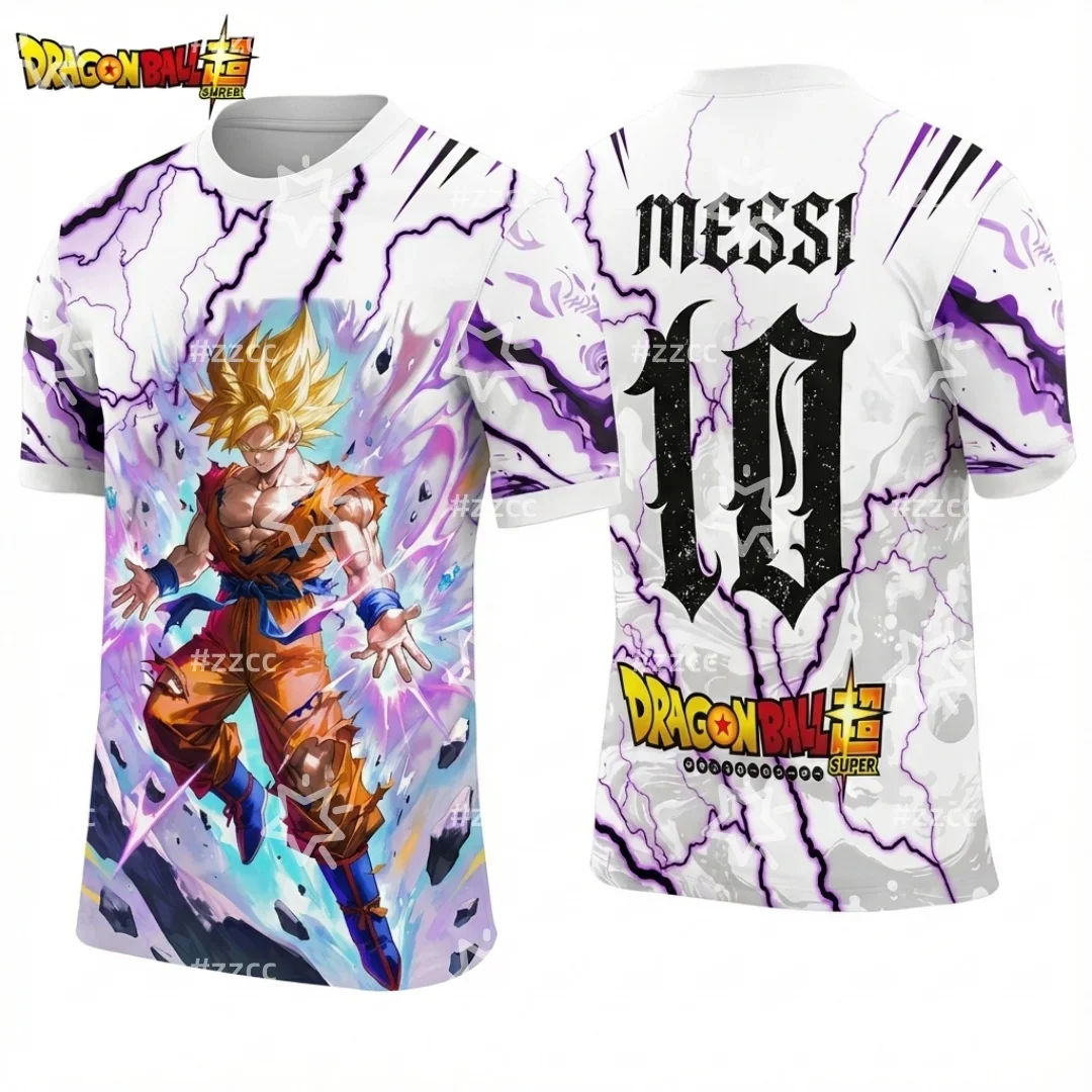 2026 Dragon Ball Goku Grafik-T-Shirt Messi Fußballtrikot Herbst Sport Schnelltrocknend Herren T-Shirt Locker Alltag Y2K