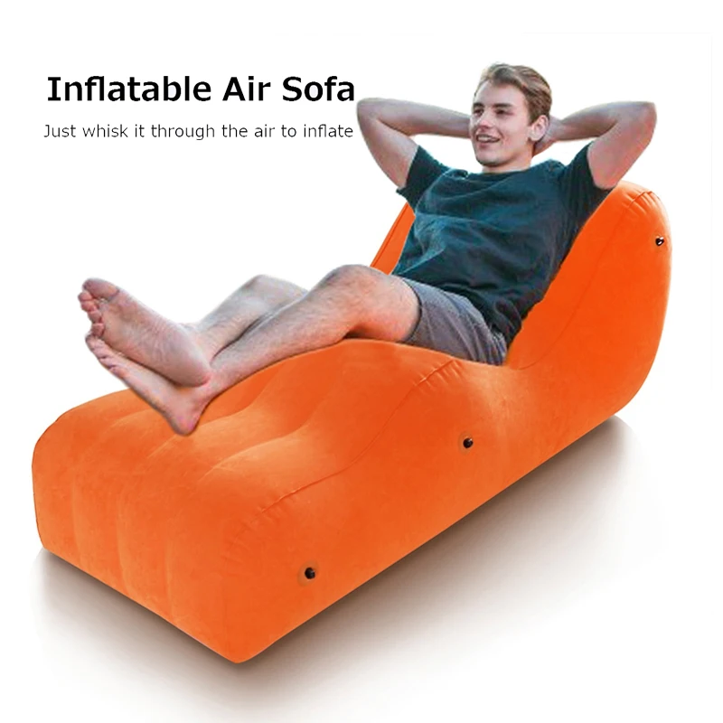 Inflatable Chaise Lounges Folding Lazy Floor Sofa S Shape Multi Position Fun Lie-on Deck Chair Bed Comfort Portable Cushion