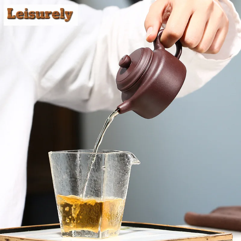 100ML Exquisite Yixing Purple Clay Teapots Handmade Pot Raw Ore Purple  Mud Kettle Chinese Zisha Tea Set Tea Items Accessories