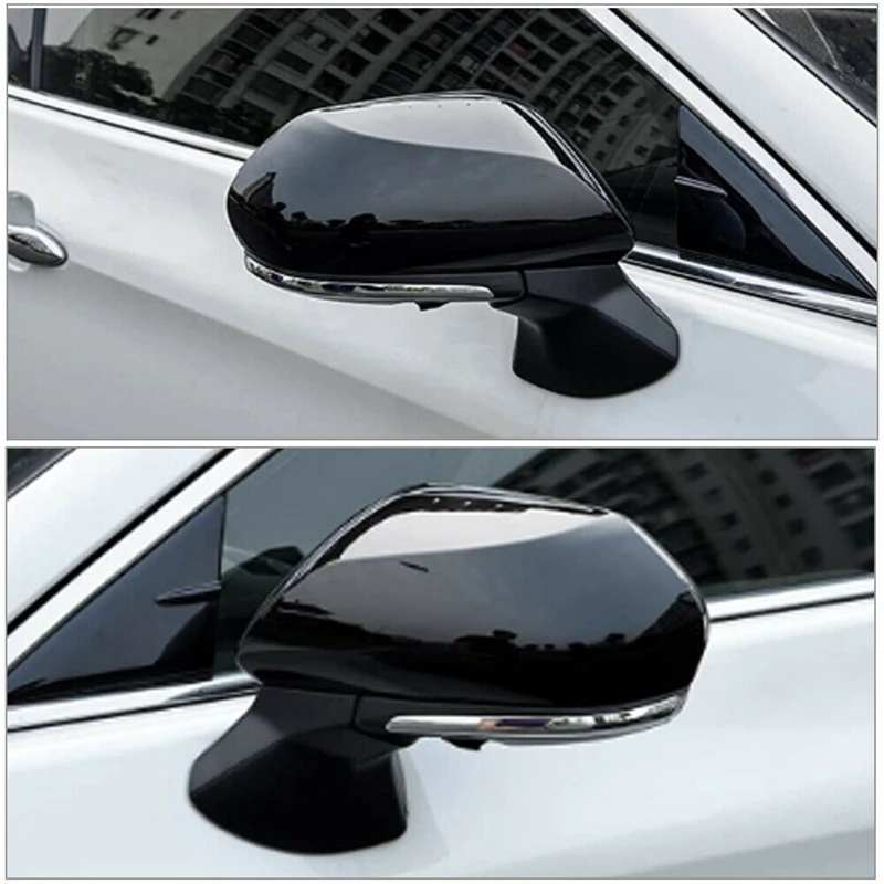 Replacement Rearview Side Mirror Covers Cap for Toyota Camry 2018 2019 2020 2021 Carbon Fiber Gloss Black Car Side Mirror Cover