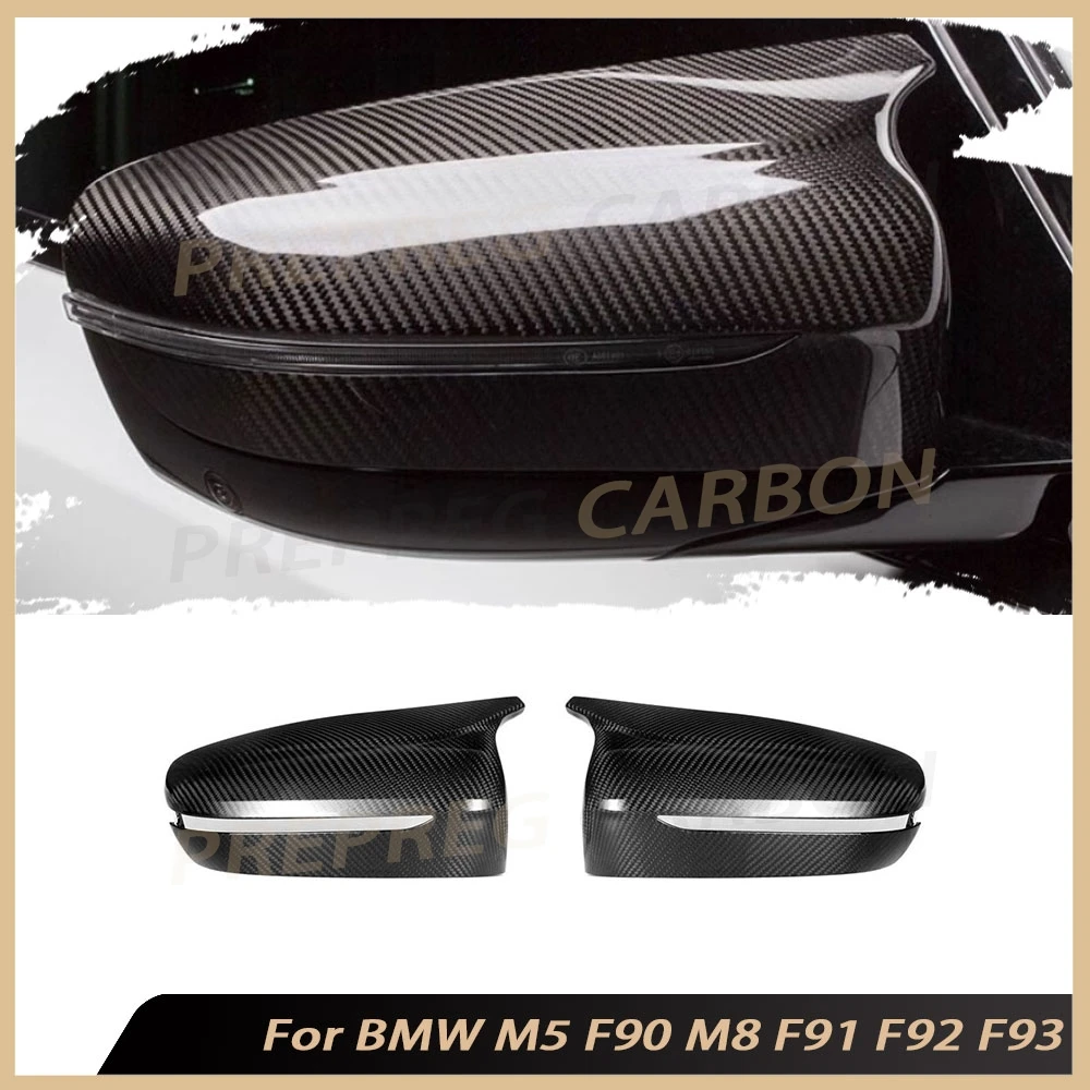

Dry Carbon Fiber Mirror Cover Cap For BMW M5 F90 M8 F91 F92 F93 2018-2023 LHD Car Door Side Rearview Mirror Caps 1 Pair Body Kit